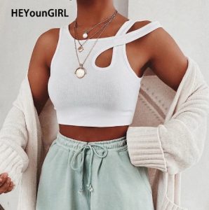 Летняя белая женская майка HEYounGIRL