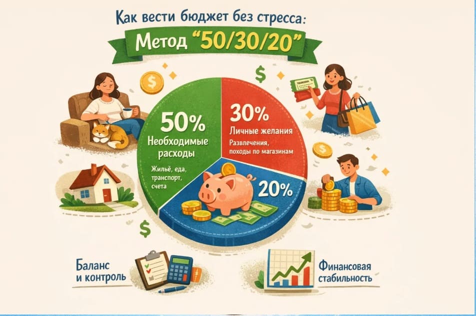 Как вести бюджет без стресса: правило 50/30/20, конверты и приложения